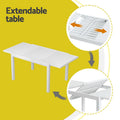 Gardeon 5pc Outdoor Dining Set Aluminum Extendable Table White