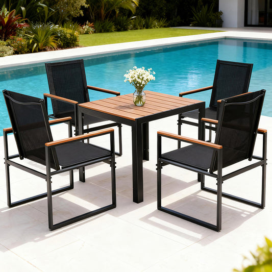 Gardeon 5PC Outdoor Dining Set Table Chairs Patio Furniture