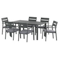 Gardeon 7pc Outdoor Dining Set Aluminum Table Chairs Black
