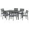 Gardeon 7pc Outdoor Dining Set Aluminum Table Chairs Black
