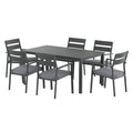Gardeon 7pc Outdoor Dining Set Aluminum Table Chairs Black