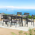 Gardeon 7pc Outdoor Dining Set Aluminum Table Chairs Black