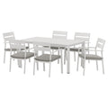 Gardeon Outdoor Dining Set 7pc Aluminium Table Chairs White