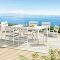 Gardeon Outdoor Dining Set 7pc Aluminium Table Chairs White
