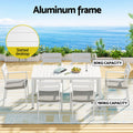 Gardeon Outdoor Dining Set 7pc Aluminium Table Chairs White
