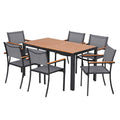 Gardeon 7pc Outdoor Dining Set Table Chairs Patio Furniture