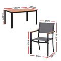 Gardeon 7pc Outdoor Dining Set Table Chairs Patio Furniture