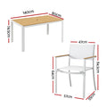 Gardeon 7PCS Outdoor Dining Set Table and Chairs Patio Garden Furniture Bistro Set White