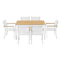 Gardeon 7PCS Outdoor Dining Set Table and Chairs Patio Garden Furniture Bistro Set White