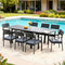 Gardeon 9PCS Outdoor Dining Set Aluminum Extendable Table Chairs