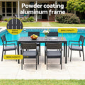 Gardeon 9PCS Outdoor Dining Set Aluminum Extendable Table Chairs
