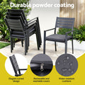 Gardeon 9PCS Outdoor Dining Set Aluminum Extendable Table Chairs