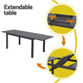 Gardeon 9PCS Outdoor Dining Set Aluminum Extendable Table Chairs