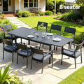 Gardeon 9PCS Outdoor Dining Set Aluminum Extendable Table Chairs