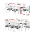 Gardeon 9PCS Outdoor Dining Set Aluminum Extendable Table Chairs
