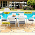 Gardeon 9PCS Outdoor Dining Set Aluminum Extendable Table Chairs