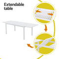 Gardeon 9PCS Outdoor Dining Set Aluminum Extendable Table Chairs