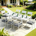 Gardeon 9PCS Outdoor Dining Set Aluminum Extendable Table Chairs