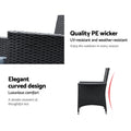 Gardeon 9 Piece Outdoor Dining Set Wicker Lounge Black
