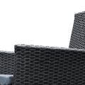 Gardeon 9 Piece Outdoor Dining Set Wicker Lounge Black
