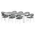 Gardeon Outdoor Dining Set 9pc Steel Table Chairs White