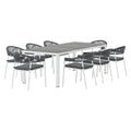 Gardeon Outdoor Dining Set 9pc Steel Table Chairs White