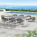 Gardeon Outdoor Dining Set 9pc Steel Table Chairs White