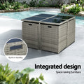 Gardeon Outdoor Dining Set 9pc Wicker Table Chairs Grey