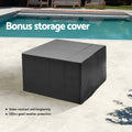 Gardeon Outdoor Dining Set 9pc Wicker Table Chairs Grey