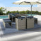 Gardeon Outdoor Dining Set 9pc Wicker Table Chairs Grey