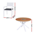 Gardeon 5pc Outdoor Dining Set Aluminum WPC Table Patio Furniture