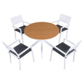 Gardeon 5pc Outdoor Dining Set Aluminum WPC Table Patio Furniture
