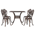 Gardeon 5 Piece Outdoor Dining Set Cast Aluminum Brown