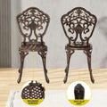 Gardeon 5 Piece Outdoor Dining Set Cast Aluminum Brown