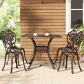 Gardeon 5 Piece Outdoor Dining Set Cast Aluminum Brown