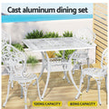 Gardeon 5pc Outdoor Dining Set Cast Aluminium Patio White