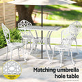 Gardeon 5pc Outdoor Dining Set Cast Aluminium Patio White
