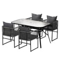 Gardeon 5PC Outdoor Dining Set Table Chairs Patio Furniture Black
