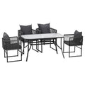 Gardeon 5PC Outdoor Dining Set Table Chairs Patio Furniture Black