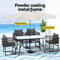 Gardeon 5PC Outdoor Dining Set Table Chairs Patio Furniture Black