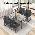 Gardeon 5PC Outdoor Dining Set Table Chairs Patio Furniture Black