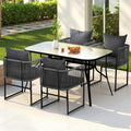 Gardeon 5PC Outdoor Dining Set Table Chairs Patio Furniture Black