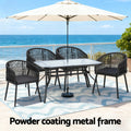 Gardeon 5PC Outdoor Dining Set Black Garden Patio Furniture Table Chairs