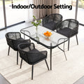 Gardeon 5PC Outdoor Dining Set Black Garden Patio Furniture Table Chairs