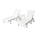 Gardeon Sun Lounge Chair Wheels White Outdoor Patio Furniture HDPE