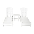 Gardeon Sun Lounge Chair Wheels White Outdoor Patio Furniture HDPE