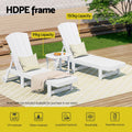 Gardeon Sun Lounge Chair Wheels White Outdoor Patio Furniture HDPE