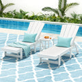 Gardeon Sun Lounge Chair Wheels White Outdoor Patio Furniture HDPE
