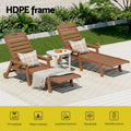 Gardeon Sun Lounge Lounger Table and Chairs Beach Chair HDPE Patio Outdoor Furniture Wheels Brown