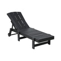 Gardeon Adirondack Sun Lounge Chair with Wheels Black HDPE Outdoor